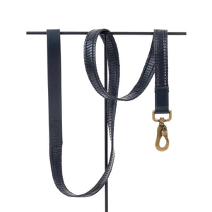 Midnight Blue Woven Leather Lead