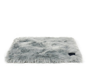Slate Grey Faux Fur Dog Bed