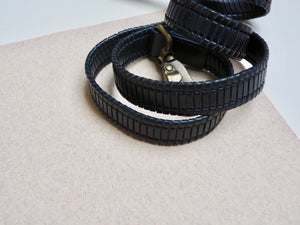 Midnight Blue Woven Leather Lead